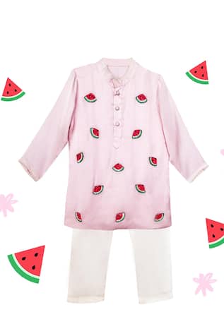 Toddle Kidswear Melon Magic Embroidered Kurta Set 