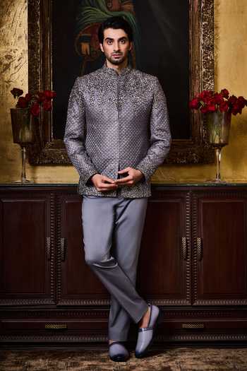 Nitika Gujral Embroidered Jodhpuri Bandhgala & Pant Set 