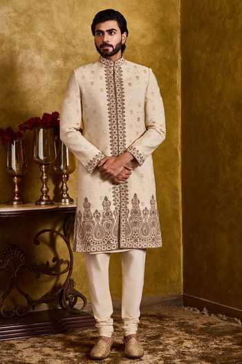 Nitika Gujral Woven Booti Sherwani Set 