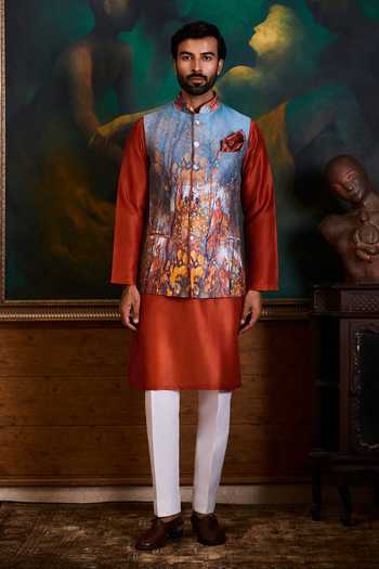 Nitika Gujral Printed Bundi Kurta Set  