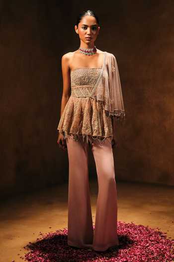 Mukta Sabharwal Noor Embroidered Peplum Top Set 