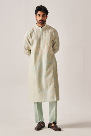 Wabi Sabi By Anshum-Ritesh Paisley Bageecha Paisley Embroidered Chanderi Kurta & Pyjama 