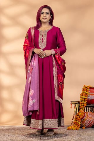 Mamicha Rang-e-Bahar Embroidered Anarkali With Dupatta 