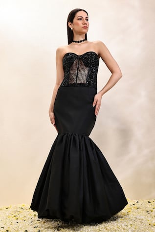 Neha Gursahani Embroidered Corset & Balloon Skirt 