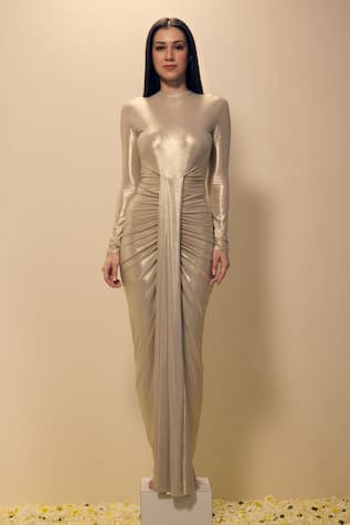 Neha Gursahani Lycra Draped Gown 