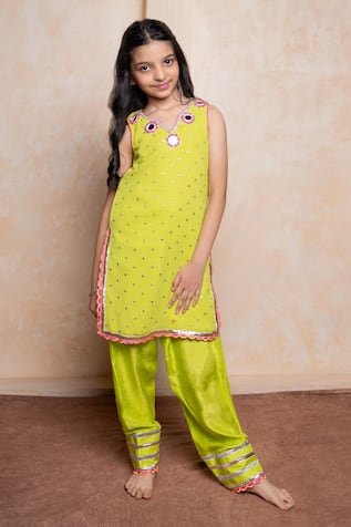 Kirti Agarwal - Pret N Couture Mirror & Sequin Embroidered Kurta Salwar Set 