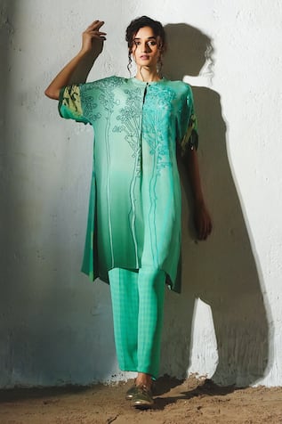 Basil Leaf Floral Printed Kurta & Pant Set 