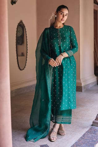 Dohr India Chand Jacquard Kurta Set 