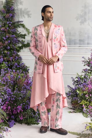 Mahima Mahajan Anas Quilted Hand Embroidered Blazer Kurta Set 