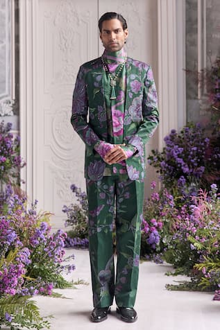 Mahima Mahajan Abram Fanah Print Embroidered Blazer Set 