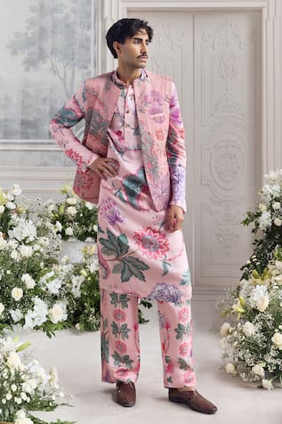 Mahima Mahajan Faisal Quilted Hand Embroidered Bundi Kurta Set 