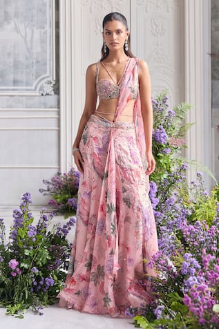 Mahima Mahajan Amani Floral Draped Lehenga Saree & Padded Blouse 