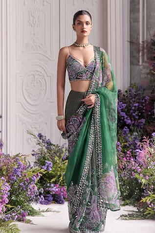 Mahima Mahajan Zumra Pre-Draped Saree & Padded Blouse Set 