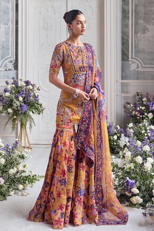 Mahima Mahajan Raesha Floral Embroidered Kurta & Sharara Set 