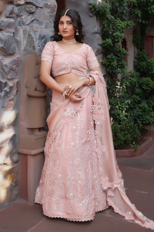 Nidhi Kejriwal Embroidered Pre-Draped Lehenga Saree With Blouse 