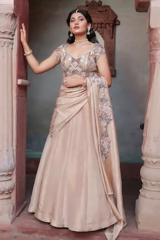 Nidhi Kejriwal Self Tissue Lehenga Set 