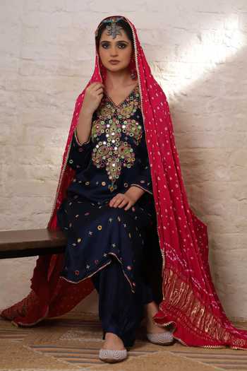 Sheeshakari Paisley Mirror Work Kurta Salwar Set 