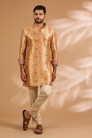 Rabani & Rakha Zari Banarasi Print Kurta Set 