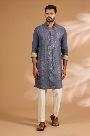 Rabani & Rakha Thread & Sequin Embroidered Kurta Set 