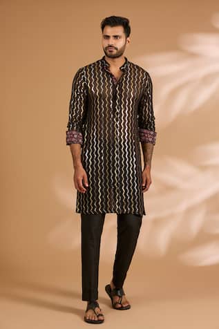 Rabani & Rakha Sequined Zig Zag Kurta & Pant Set 