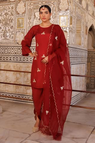 Bannhi By Priyanka Rathore Gota Patti Kurta Dhoti Pant & Dupatta Set 