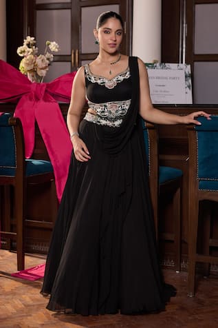 Seema Thukral Sanjana Embellished Pre-Draped Concept Saree With Blouse 