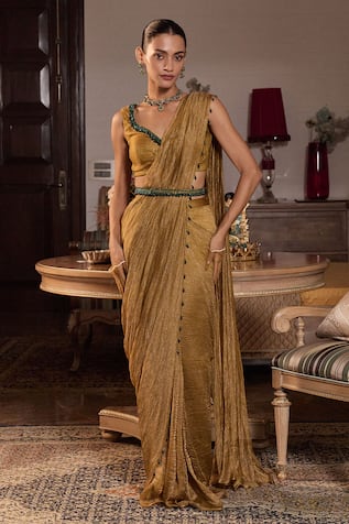 Seema Thukral Shivani Embellished Blouse With Pre-Stitched Saree 