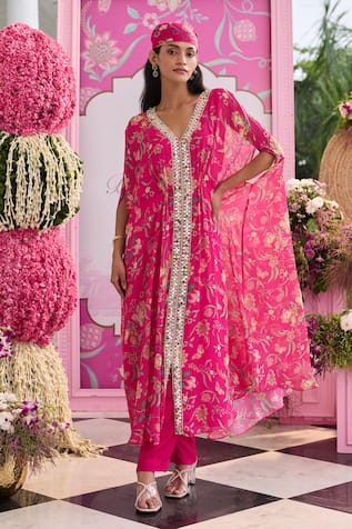 Seema Thukral Myra Printed Embellished Kaftan & Pant Set 