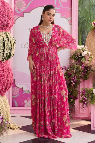 Seema Thukral Mishi Printed Embellished Dress 