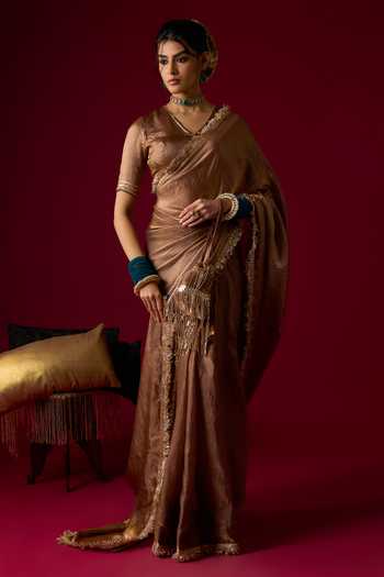 RAYASHA KHAN Zarina Tissue Saree & Blouse Set 