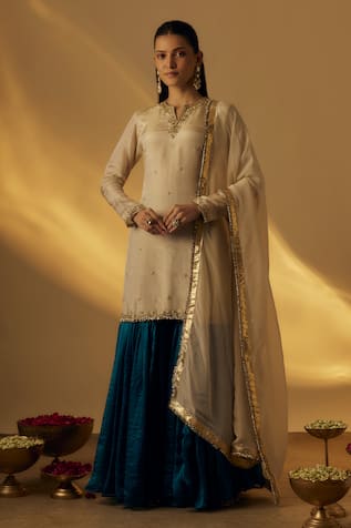 RAYASHA KHAN Embroidered Kurta Gharara Set 
