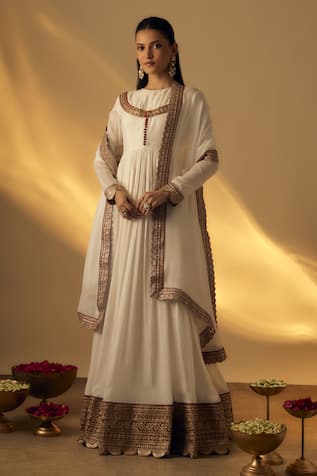 RAYASHA KHAN Embroidered Anarkali With Dupatta 