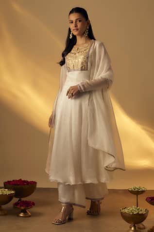 RAYASHA KHAN Sequin Embroidered Yoke Anarkali Set 