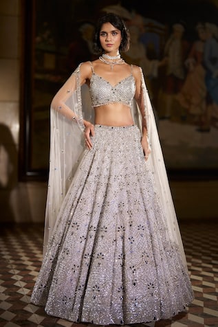 Seema Gujral Crystal Embroidered Lehenga Set 