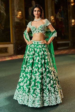 Seema Gujral Thread Work Embroidered Lehenga Set 