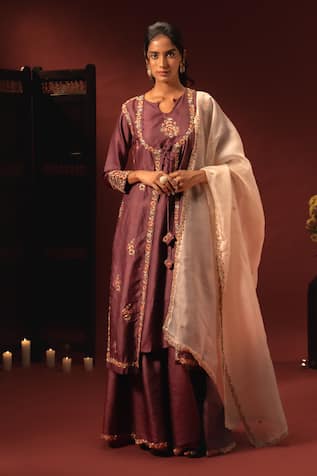 Aavya Embroidered Kurta Palazzo Set 