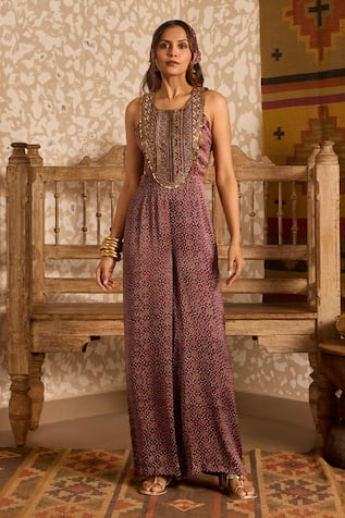 Akashi Clothing Ajrakh Hand Block Print Jumpsuit 