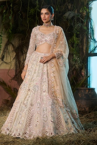 Shashank Arya Bridal Embroidered Kali Lehenga Set 