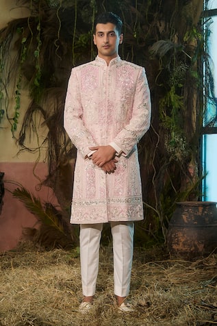 Shashank Arya Embroidered Sherwani Set 