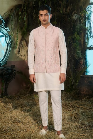 Shashank Arya Embroidered Nehru Jacket & Kurta Set 