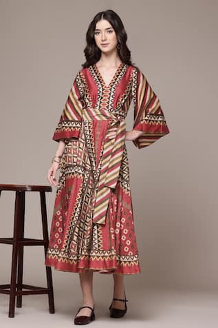 Ritu Kumar Geo Tribe Geometric Print Fit & Flare Dress 