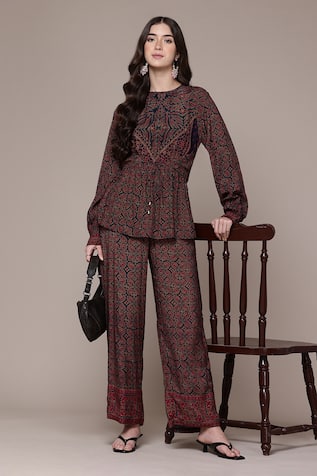 Ritu Kumar Geometric Print Full Sleeve Kurti & Pant 
