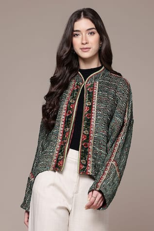 Ritu Kumar Molli Textured Full Sleeve Front Open Jacket 