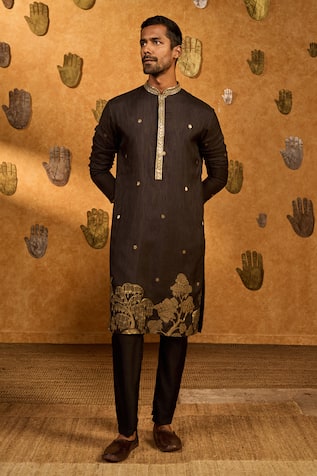 Masaba Zen Jacquard Embroidered Kurta & Pant Set