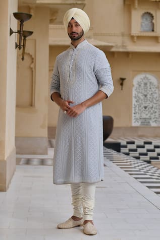 Tarun Tahiliani Chikankari Kurta & Churidar Set 