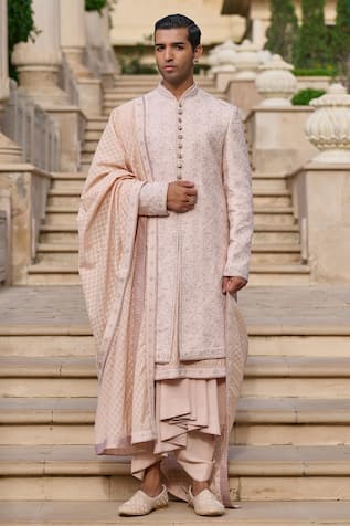 Tarun Tahiliani Chikankari Embroidered Sherwani Set  