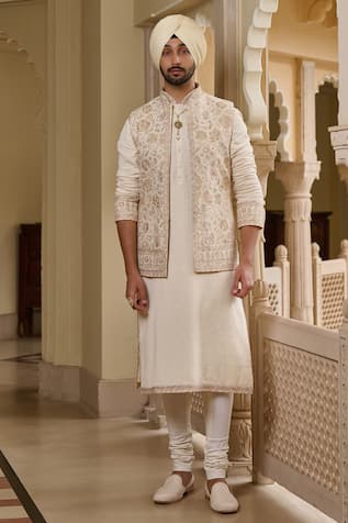 Tarun Tahiliani Embroidered Waistcoat Kurta Set 