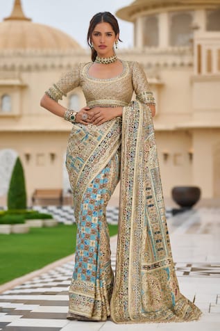 Tarun Tahiliani Byzantium Painted Saree With Blouse 