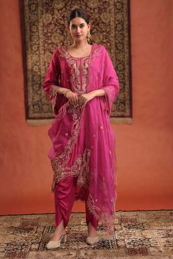 Farha Syed Embroidered Kurta Dhoti Pant Set 