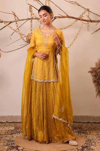 Farha Syed Embroidered Kurta & Skirt Set 